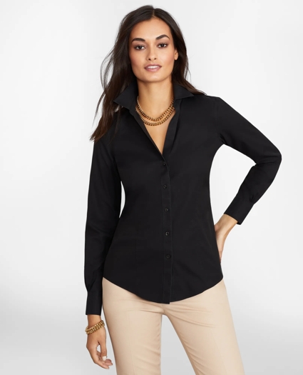 Non-Iron Stretch Supima&reg; Cotton Fitted Dress Shirt, image 3