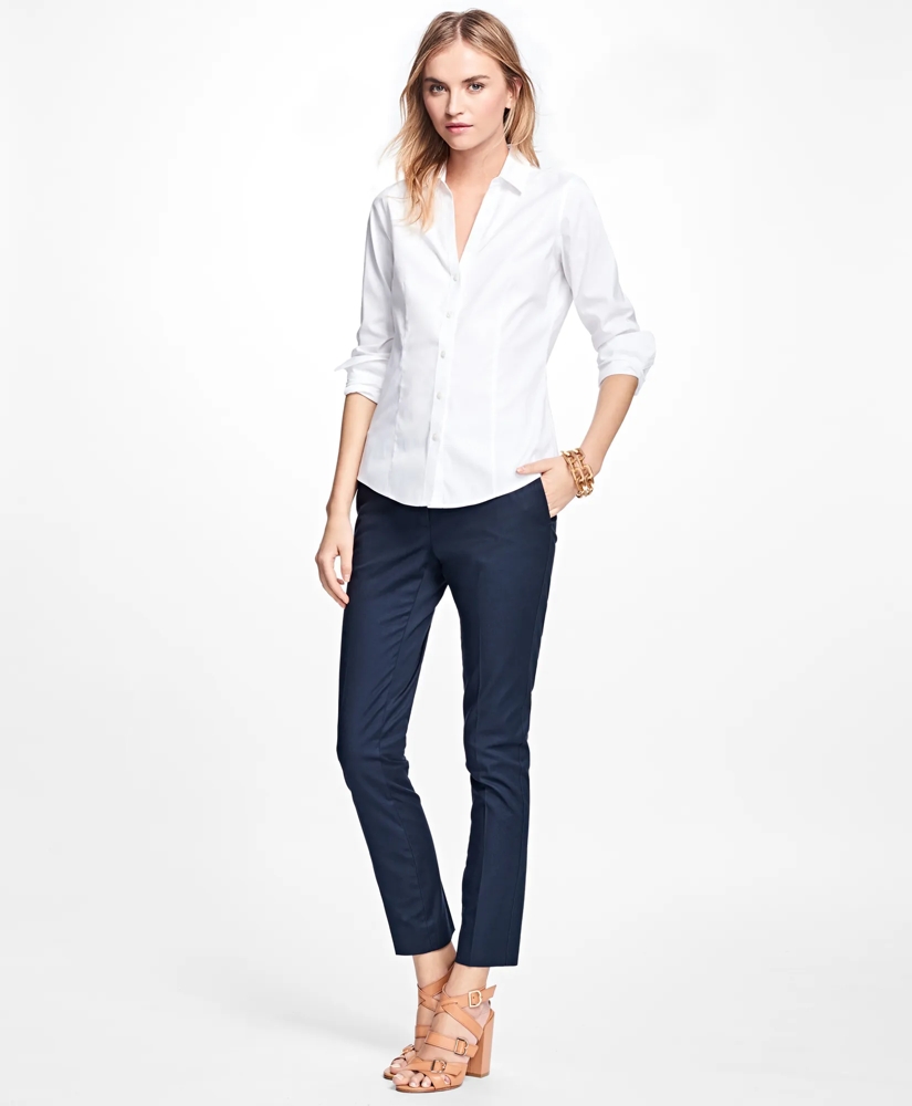 Non-Iron Stretch Supima® Cotton Fitted Dress Shirt