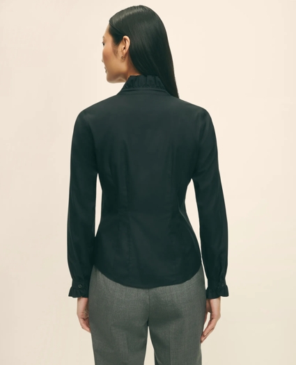 Fitted Non-Iron Stretch Supima&reg; Cotton Ruffle Dress Shirt, image 3