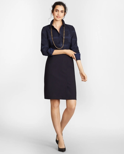 Tailored-Fit Checked Cotton Jacquard Shirt, image 2
