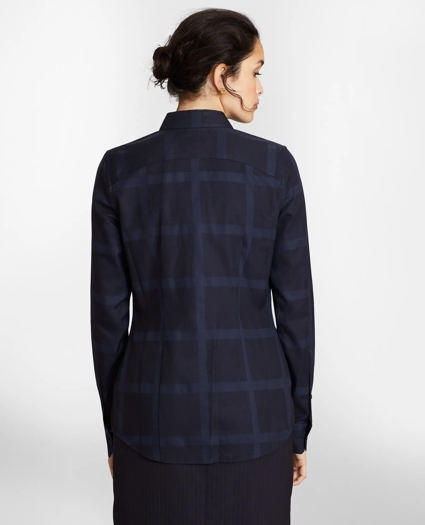 Tailored-Fit Checked Cotton Jacquard Shirt, image 4