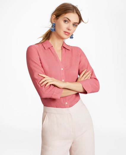 Linen Three-Quarter Sleeve Shirt, image 1