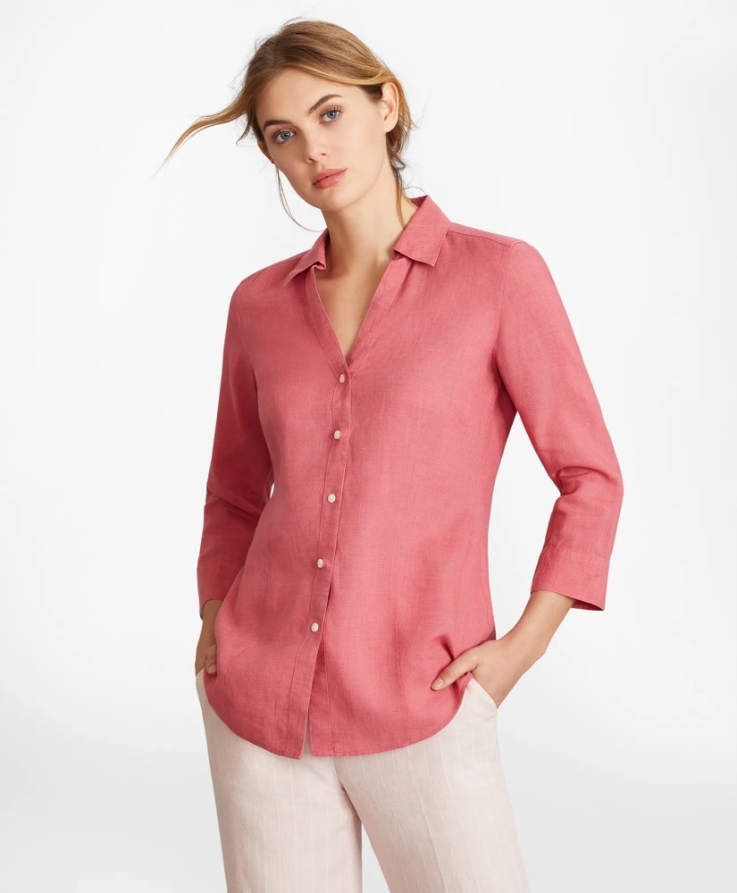 Linen Three-Quarter Sleeve Shirt, image 3