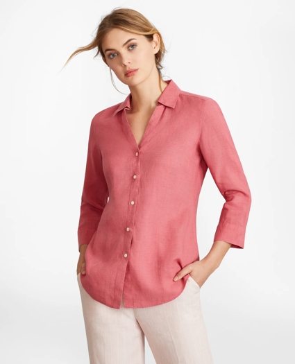 Linen Three-Quarter Sleeve Shirt, image 3