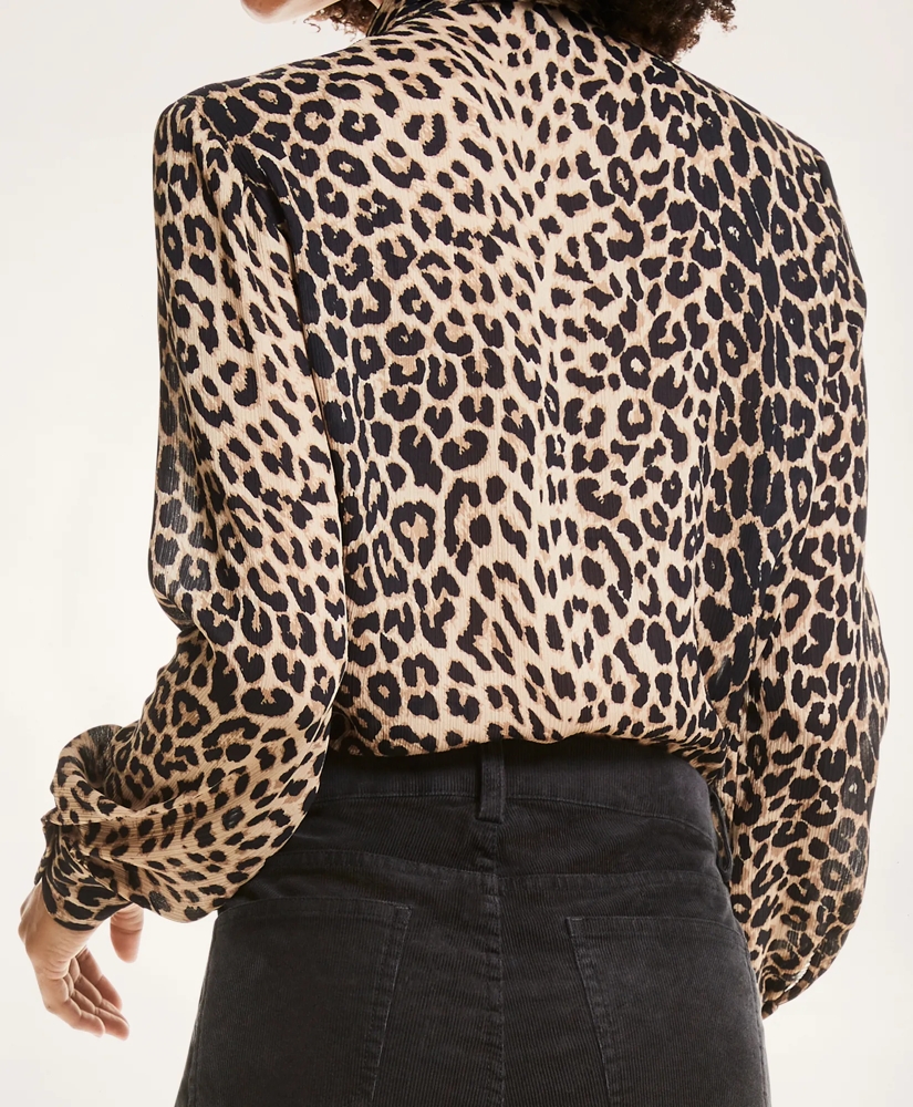 Leopard Print Crepe Blouse, image 4