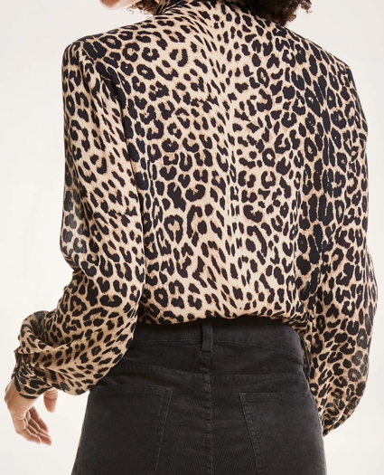 Leopard Print Crepe Blouse, image 4