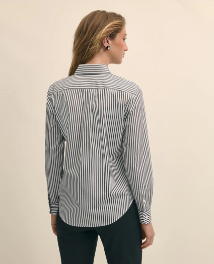 Classic Fit Stretch Supima® Cotton Non-Iron Bengal Stripe Dress Shirt, image 4