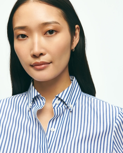 Classic Fit Stretch Supima® Cotton Non-Iron Bengal Stripe Dress Shirt, image 3