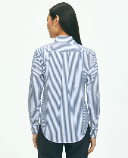 Classic Fit Stretch Supima® Cotton Non-Iron Bengal Stripe Dress Shirt, image 4