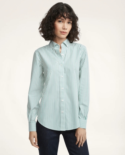 Classic Fit Stretch Supima® Cotton Non-Iron Bengal Stripe Dress Shirt, image 1