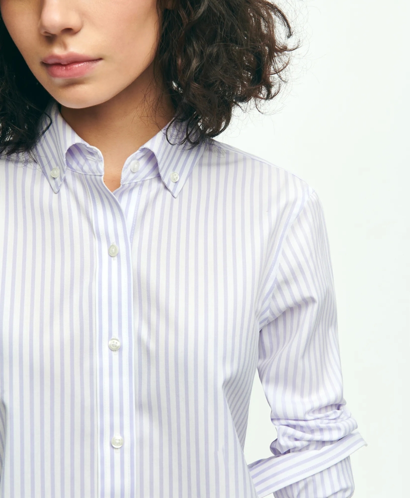 Classic Fit Stretch Supima® Cotton Non-Iron Bengal Stripe Dress Shirt, image 4