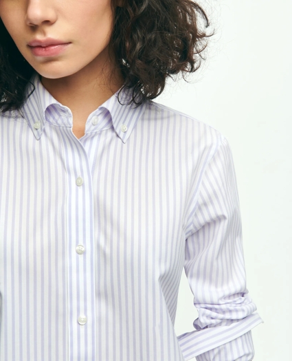 Classic Fit Stretch Supima® Cotton Non-Iron Bengal Stripe Dress Shirt, image 4