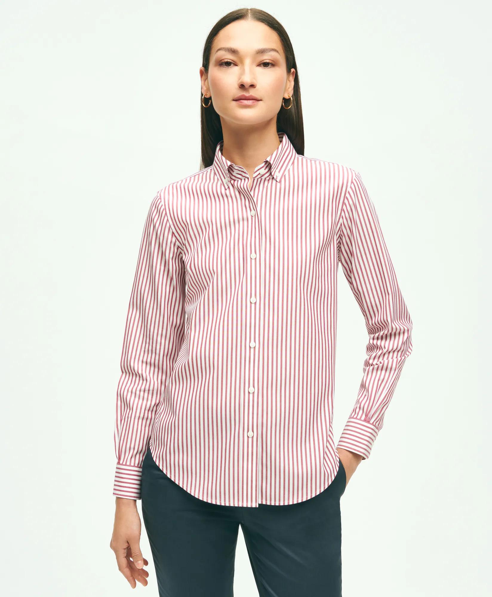 Classic Fit Stretch Supima Cotton Non-Iron Bengal Stripe Dress Shirt