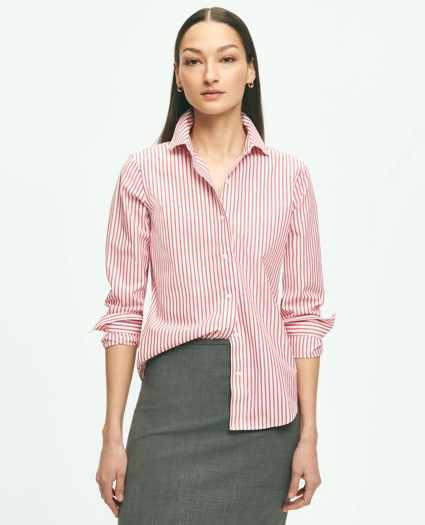 Classic Fit Stretch Supima® Cotton Non-Iron Bengal Stripe Dress Shirt, image 1