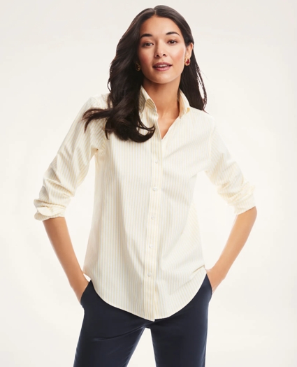 Classic Fit Stretch Supima® Cotton Non-Iron Bengal Stripe Dress Shirt, image 1
