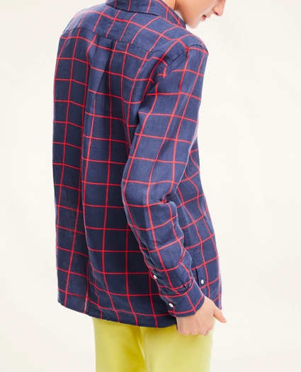 Linen Blend Windowpane Tunic, image 3