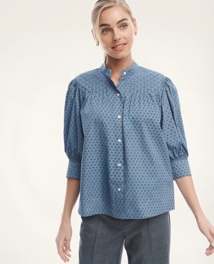 Cotton Poplin Pintuck Blouse, image 1