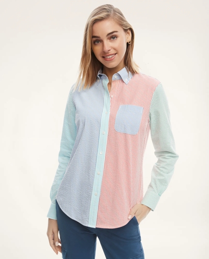 Classic Fit Stretch Cotton Seersucker Fun Shirt, image 1