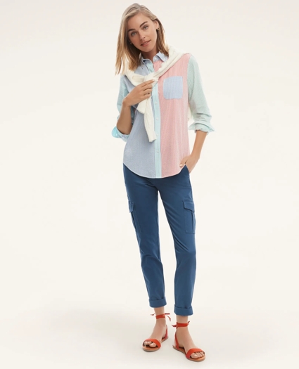 Classic Fit Stretch Cotton Seersucker Fun Shirt, image 2