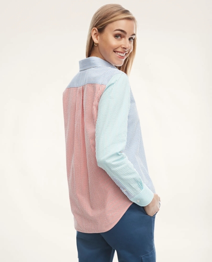 Classic Fit Stretch Cotton Seersucker Fun Shirt, image 3