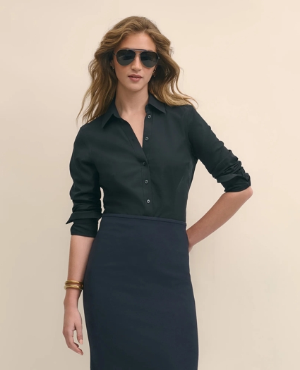 Fitted Non-Iron Stretch Supima® Cotton Dress Shirt, image 3