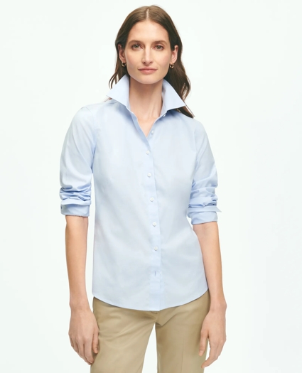 Fitted Non-Iron Stretch Supima® Cotton Dress Shirt, image 1