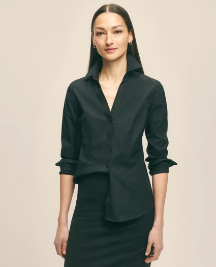 Fitted Non-Iron Stretch Supima® Cotton Dress Shirt, image 1