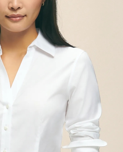 Fitted Non-Iron Stretch Supima® Cotton Dress Shirt, image 3