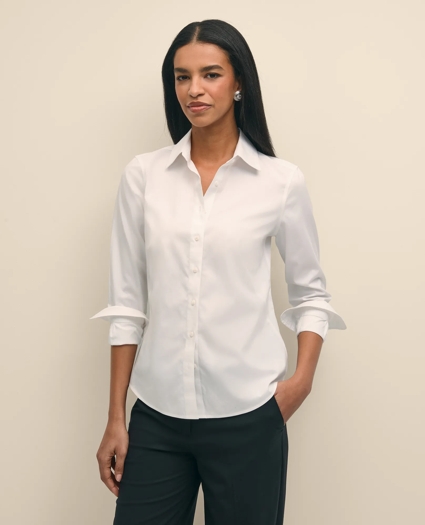 Classic-Fit Non-Iron Stretch Supima® Cotton Dress Shirt, image 1