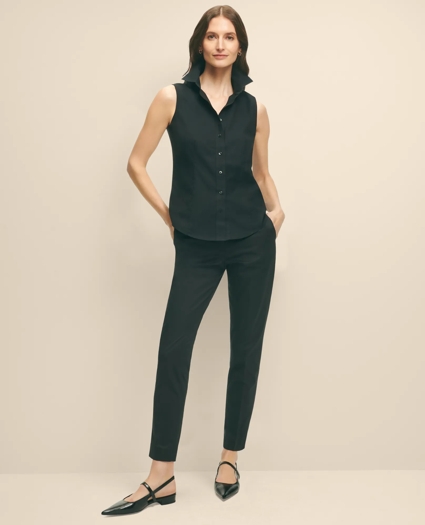 Fitted Non-Iron Stretch Supima® Cotton Sleeveless Dress Shirt, image 2