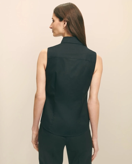 Fitted Non-Iron Stretch Supima® Cotton Sleeveless Dress Shirt, image 3