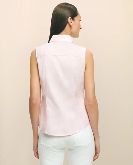 Fitted Non-Iron Stretch Supima® Cotton Sleeveless Dress Shirt, image 2