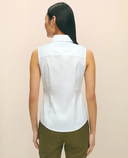 Fitted Non-Iron Stretch Supima® Cotton Sleeveless Dress Shirt, image 2