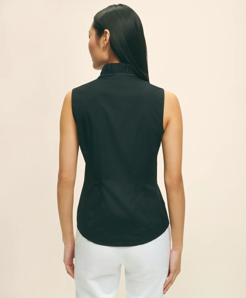 Fitted Non-Iron Stretch Supima&reg; Cotton Ruffle Shirt, image 3