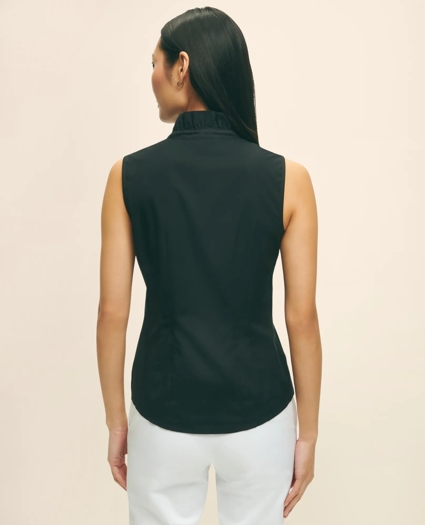 Fitted Non-Iron Stretch Supima&reg; Cotton Ruffle Shirt, image 3