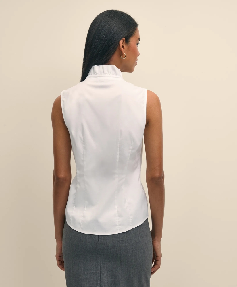 Fitted Non-Iron Stretch Supima® Cotton Ruffle Shirt, image 4