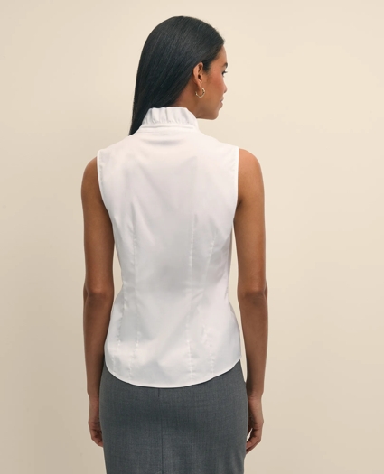 Fitted Non-Iron Stretch Supima® Cotton Ruffle Shirt, image 4