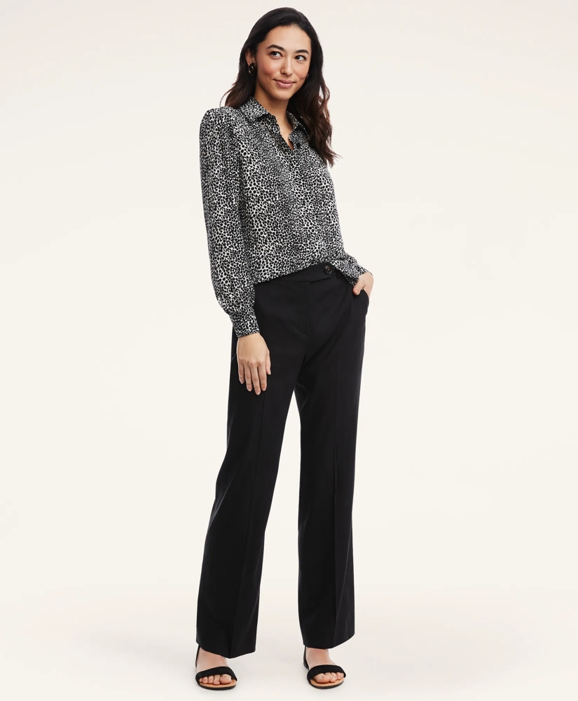 Crepe Neutral Print Bow Blouse, image 2