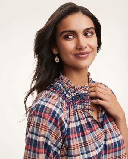 Popover Madras Smocked Blouse, image 3