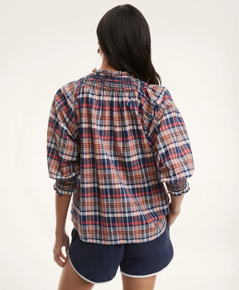 Popover Madras Smocked Blouse, image 4