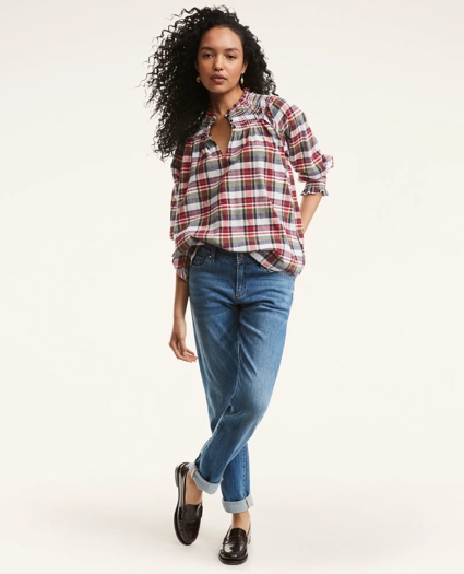 Popover Madras Smocked Blouse, image 2