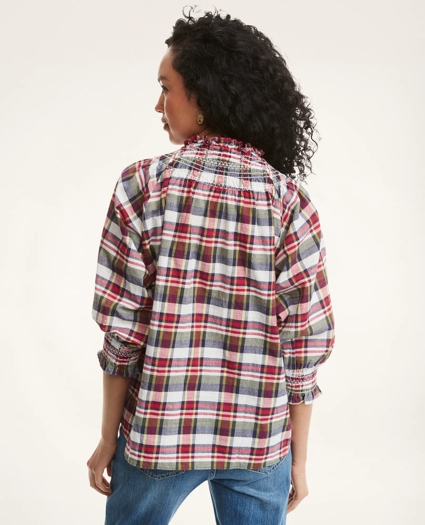 Popover Madras Smocked Blouse, image 4