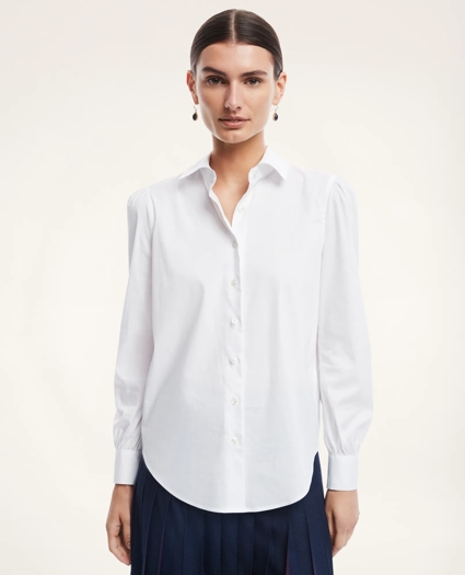 Stretch Cotton Bow Blouse, image 3