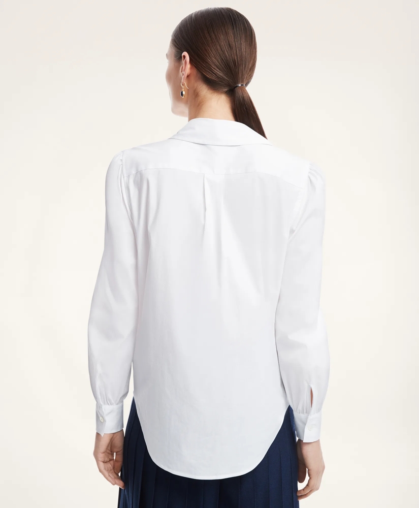 Stretch Cotton Bow Blouse, image 4