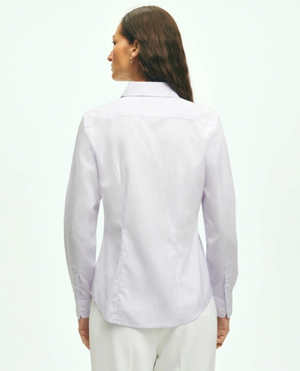 Fitted Stretch Supima® Cotton Non-Iron Mini Stripe Dress Shirt, image 3