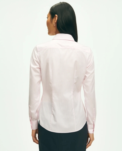 Fitted Stretch Supima® Cotton Non-Iron Mini Stripe Dress Shirt, image 3