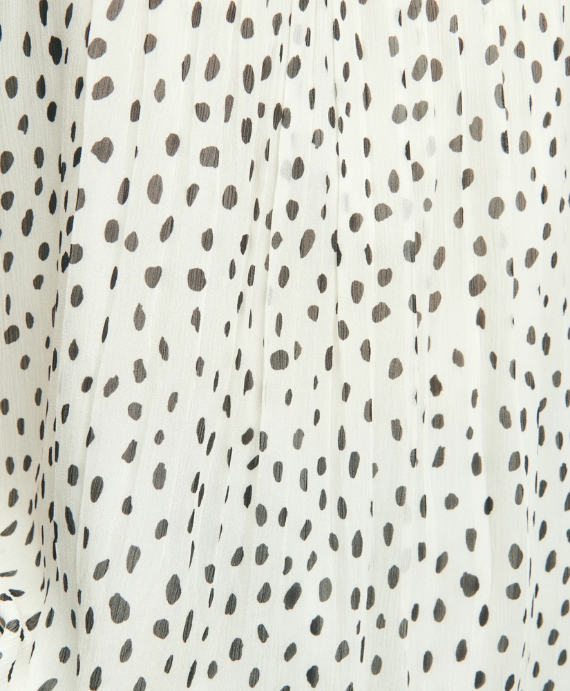 Chiffon Dot Print Pleated Halter Top, image 5