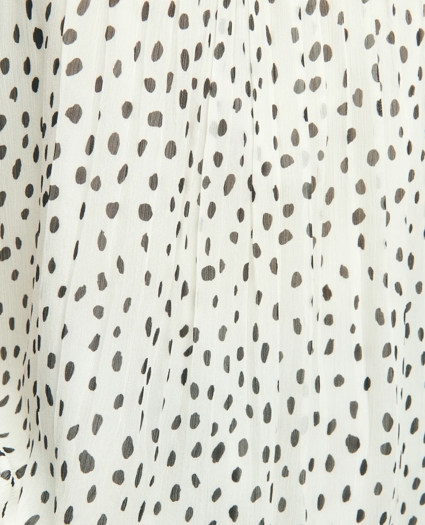 Chiffon Dot Print Pleated Halter Top, image 5
