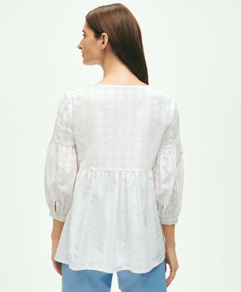 Eyelet Tie Neck Blouse, image 2