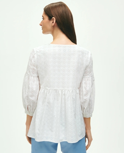 Eyelet Tie Neck Blouse, image 2